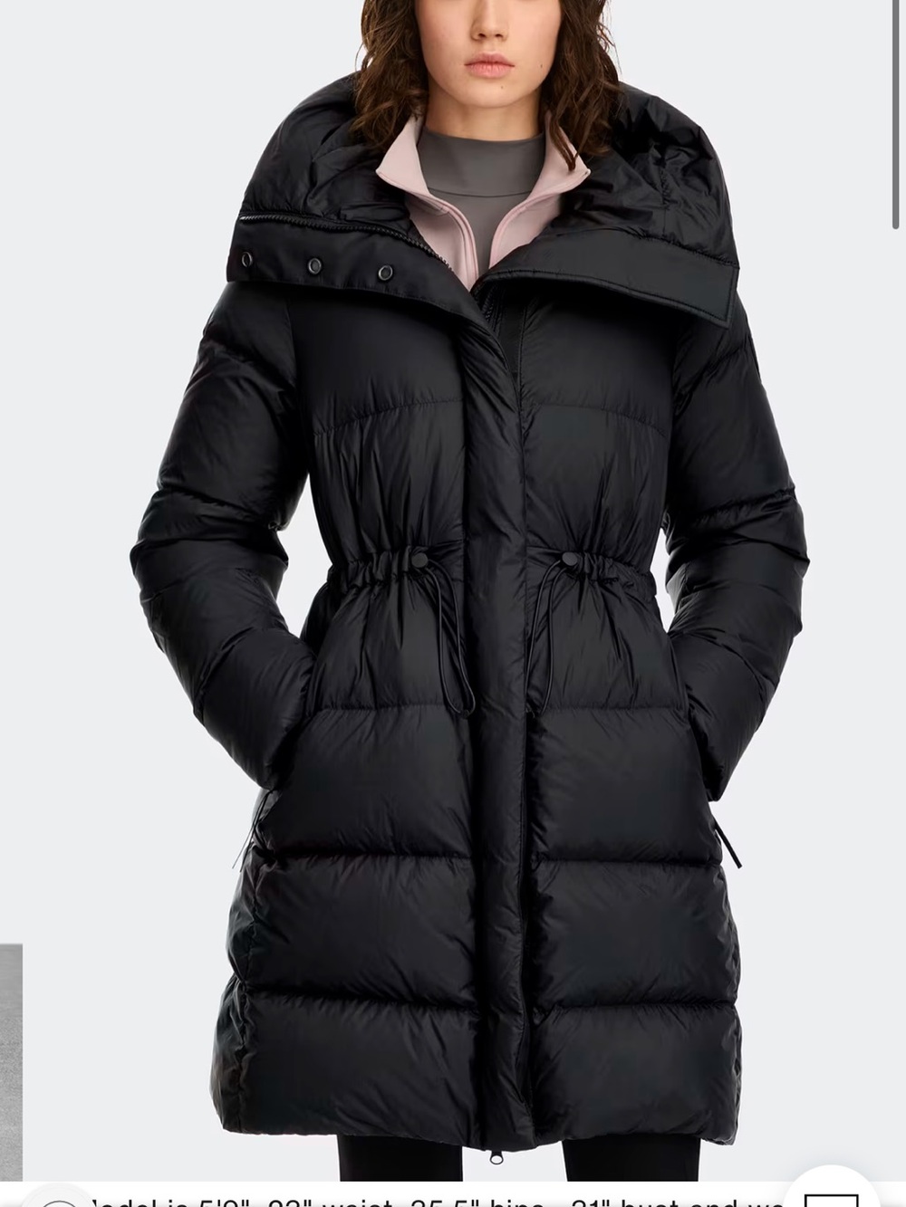 Canada Goose Black Quilted Mid-Length Down Puffer Coat